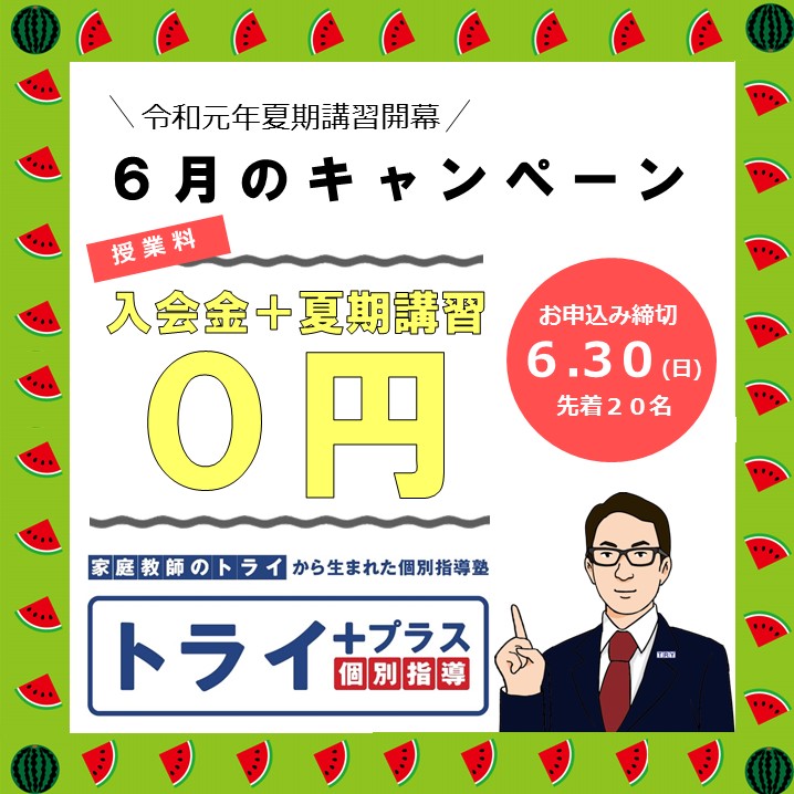 2019夏期講習キャンペーン発表 トライプラス 千葉みなと校
